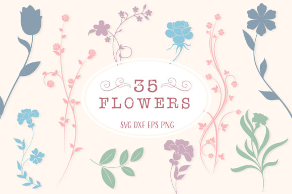 Download Floral Silhouettes SVG Files Pack - Floral silhouettes Collection