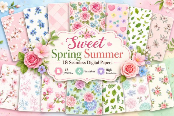 Download Sweet Spring Summer, Seamless Bundle - Seamless bundle Collection