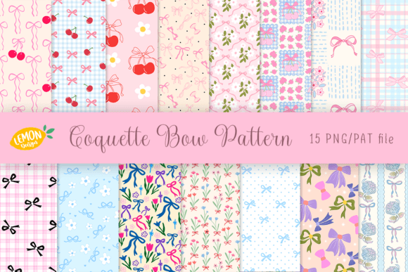 Download Coquette Bow Pattern Seamless Bundle - Seamless bundle Collection