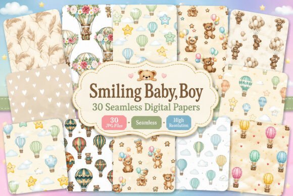 Download Smiling Baby, Boy Seamless Bundle - Seamless bundle Collection