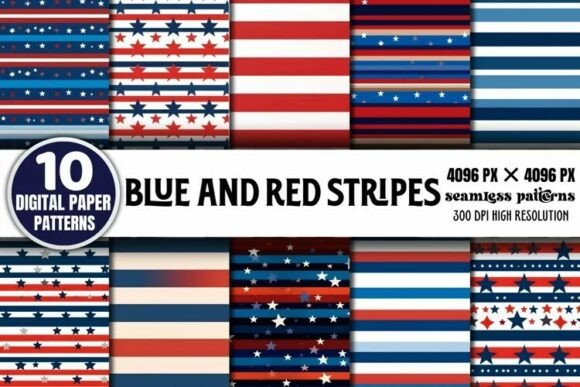 Download Blue and Red Stripes Seamless Bundle - Seamless bundle Collection