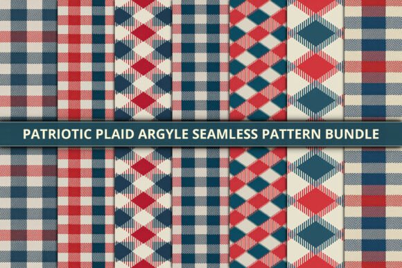 Download Patriotic Plaid Argyle Seamless Bundle - Seamless bundle Collection
