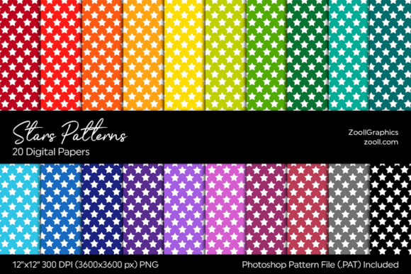Download Stars Rainbow Digital Papers - Star Collection