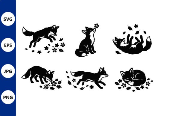 Download Fox Floral Silhouettes Vector Art - Floral silhouettes Collection